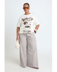 Boohoo - Plus Wake Up And Taste The Coffee Printed T Shirt - Lyst