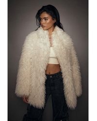 MissPap - Premium Mongolian Faux Fur Coat - Lyst