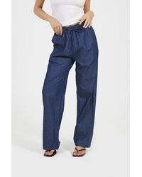 Brave Soul - Chambray Straight Leg Trousers - Lyst