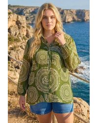 Roman - Curve Abstract Print Woven Shirt - Lyst