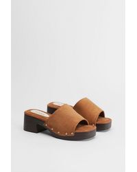 Oasis - Henrie Faux Suede High Heeled Mule Sandals - Lyst