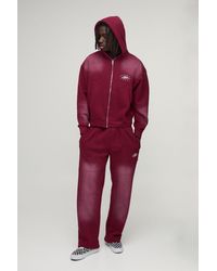 BoohooMAN - Oversized Boxy Western Washed Applique Stud Detail Hooded Tracksuit - Lyst