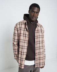 River Island - Regular Fit Flannel Check Shirt - Lyst