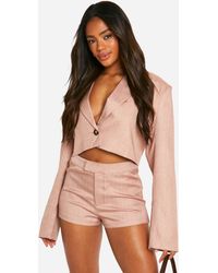 Boohoo - Premium Pinstripe Tailored Hotpants - Lyst
