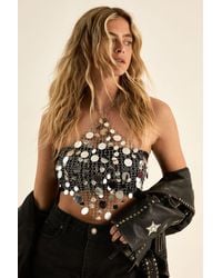 Nasty Gal - Chainmail Disc Halter Neck Top - Lyst