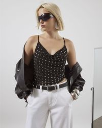 River Island - Cami Top Sleeveless Studded Cowl Neck - Lyst