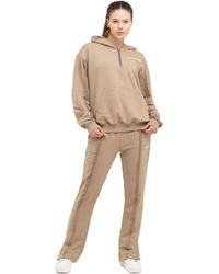 Tom Barron - Dames Trainingspak Met Kwart Rits En Logo In Oversize - Lyst