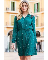 Sosandar - Forest Ditsy Floral & Lace Shirt Dress - Lyst
