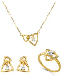 Orphelia - 'Santorini' 925 Sterling Set: Necklace + Earrings + Ring - Lyst