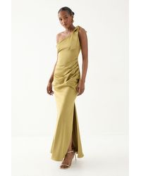 MissPap - Asymmetric Shoulder Bow Detail Bridesmaid Dress - Lyst