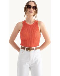 Hiccup - Round Neck Ribbed Mesh Tank Top - Lyst