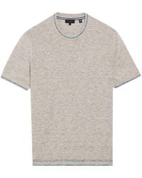 Ted Baker - Eriks Regular Textured Front Natural T Shirt - Lyst