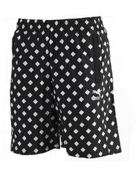 PUMA - Alife Arc All Over Diamond Print Elastic Shorts 568203 01 Dd69 Textile - Lyst