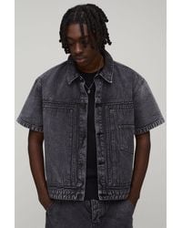 BoohooMAN - Herringbone Denim Double Carpenter Shirt - Lyst
