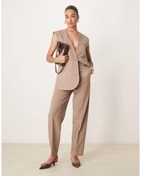 ASOS - Tailored Mixed Fabric Straight Leg Trousers Co-Ord - Lyst