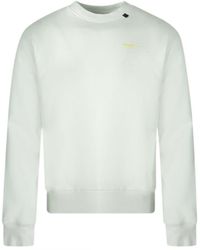 Off-White c/o Virgil Abloh - Yellow Black Arrow Back Logo White Sweatshirt Cotton - Lyst