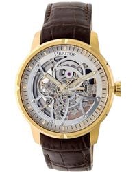 Heritor - Ryder Skeleton Leather-Band Watch - Lyst