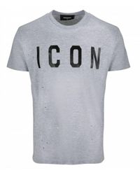 DSquared² - Cool Fit Paint Splash Icon Grijs T-shirt - Lyst