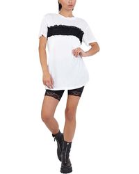 Brave Soul - Nicole T Shirts Frill Short Sleeve Stretchy Tops - Lyst