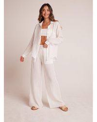 Bella Dahl - Textured Wide Leg Beach Palazzo Pants - Lyst