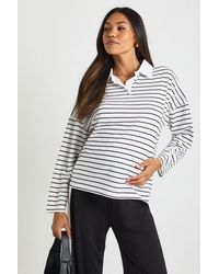Boohoo - Maternity Long Sleeve Stripe Top - Lyst
