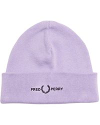 Fred Perry - Graphic Logo Lilac Beanie - Lyst