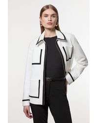 Karen Millen - Compact Stretch Tipped Pocketed Tailored Jacket - Lyst
