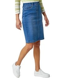 Roman - Cotton Denim Stretch Skirt - Lyst