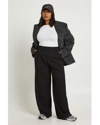 Boohoo - Plus Basics Tailored Wide Leg Trouser - Lyst