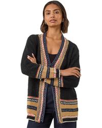 Roman - Cross Stitch Detail Knit Cardigan - Lyst