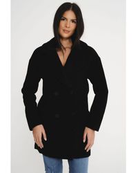 Elle - 's Wool Reefer Jacket In Black - Lyst