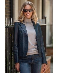 Ashwood Leather - 'Angelica' Real Two Button Blazer - Lyst