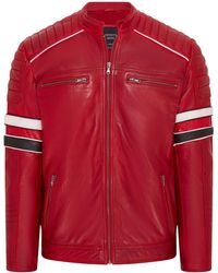 Infinity Leather - Quilted Biker Racing Jacket- Brevik Lamb Leather - Lyst