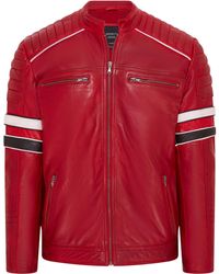 Infinity Leather - Quilted Biker Racing Jacket- Brevik Lamb Leather - Lyst
