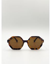SVNX - Tortoiseshell Oversized Hexagon Frame Sunglasses - Lyst