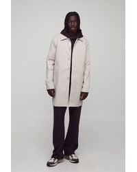 BoohooMAN - Single Breasted Poly Twill Mac Jacket - Lyst