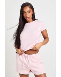 Boohoo - Cap Sleeve Top And Sweat Short Tracksuit - Lyst