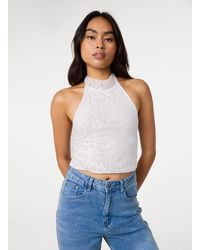 Pink Vanilla - Lace Halter Neck Top - Lyst