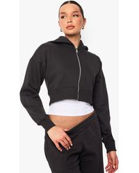 Boohoo - Shrunken Zip Through Hoodie - Lyst