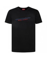 DIESEL - Industry Branding Cotton Crew-Neck T-Shirt - Lyst