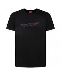 DIESEL - Industry Branding Cotton Crew-Neck T-Shirt - Lyst