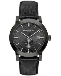 Burberry - Bu9906 City Schwarzes Lederarmband Herrenuhr - Lyst