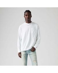 Levi's - Authentic Pocket T-shirt Met Lange Mouwen In Wit - Lyst