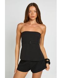 Boohoo - High Waisted Double Hem Tailored Shorts - Lyst