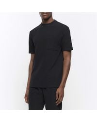 River Island - Textured Pocket T-shirt - Lyst
