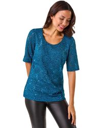Roman - Lace Short Sleeve T-Shirt - Lyst