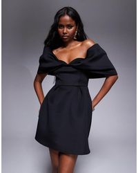 ASOS - Bardot Mini Dress With Full Skirt - Lyst