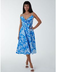 Blue Vanilla - Vanilla Ruffle Wrap Front Cami Dress - Lyst