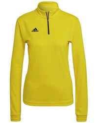 adidas - Zip Neck Funnel Long Sleeve Sweatshirt - Lyst