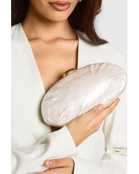Boohoo - Pearlised Hard Shell Clutch Bag - Lyst